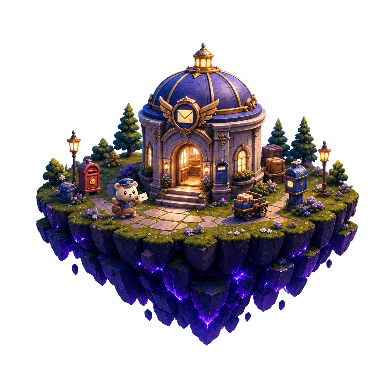 Aiin Post Office floating island