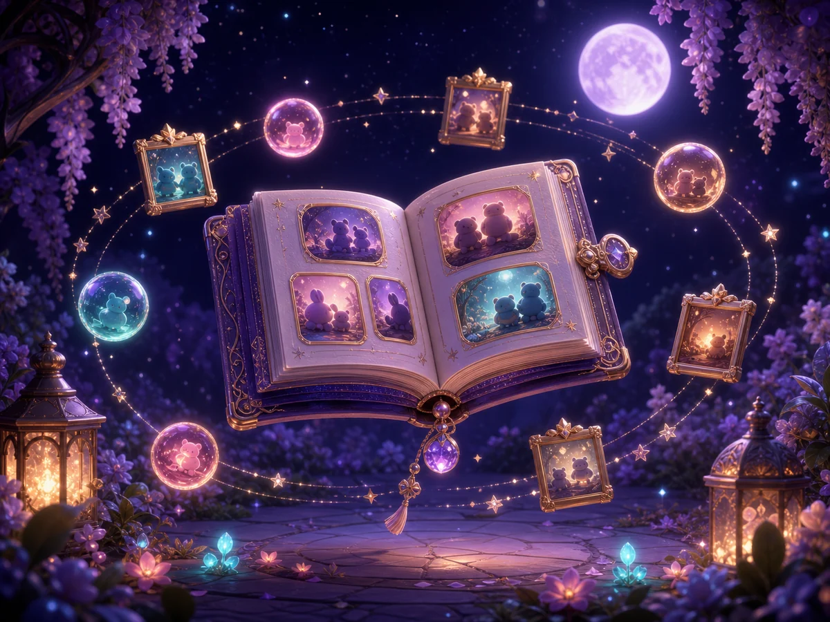 星空花园中自动整理珍贵瞬间的魔法回忆相册